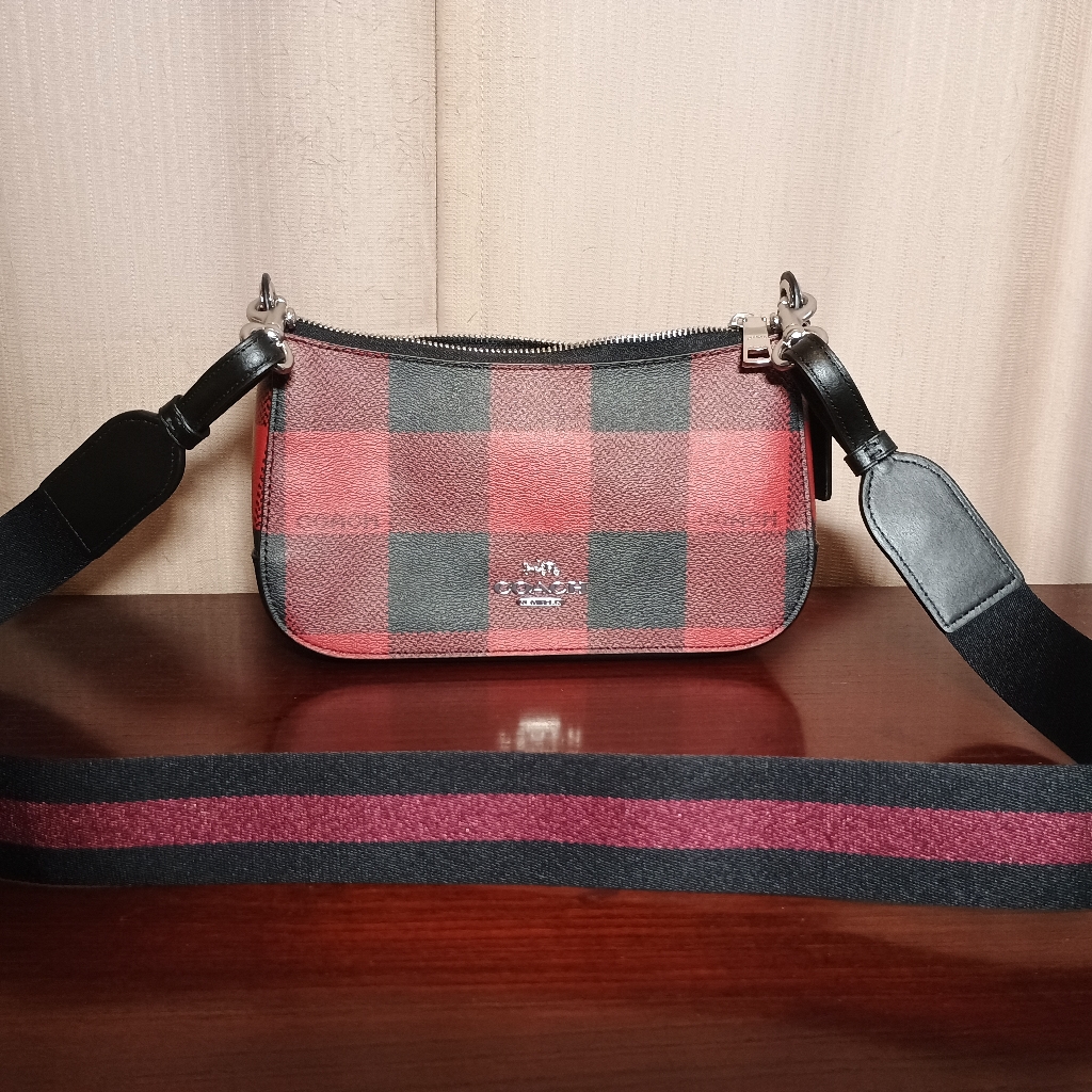 Coach Jes Baguette Crossbody With Buffalo Plaid